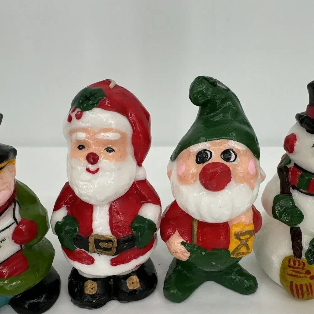 Vintage Interpur Christmas Wax Figural Candles 5